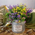 thumbnail image 2 of 12 Bundles Artificial Flowers for Outdoors, UV Resistant No Fade Faux Plastic Shrubs Greenery Plants for Garden Patio Porch Window Box Home Indoor Farmhouse Hanging Planter Décor (Meadow Fresh), 2 of 5