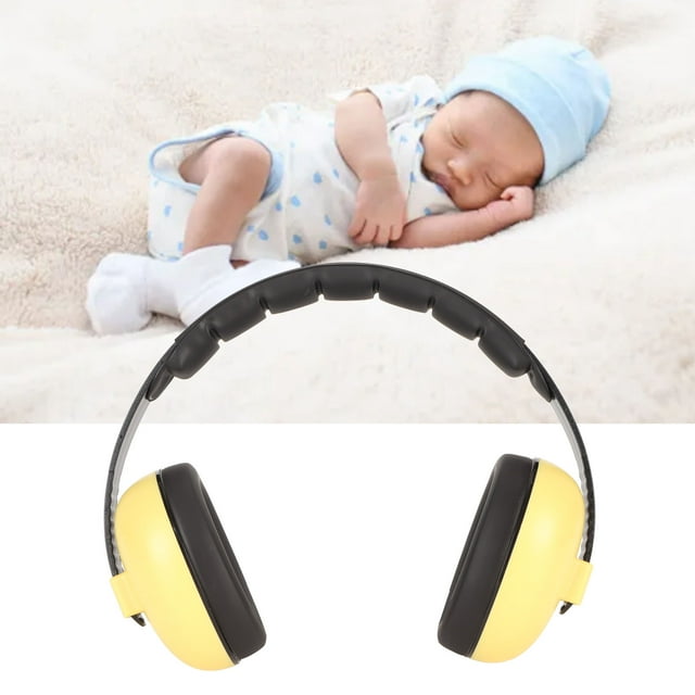 Cache-oreilles pour Enfants à Réduction de Bruit, Cache-Oreilles Confortables de Protection des Oreilles pour Enfants Boîtier ABS NRR 31dB Pliable Portable pour Match de Football Bleu, Jaune