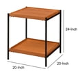 thumbnail image 5 of Benjara Rectangular Wooden Top Metal Frame End Table, Oak Brown and Black, 5 of 5