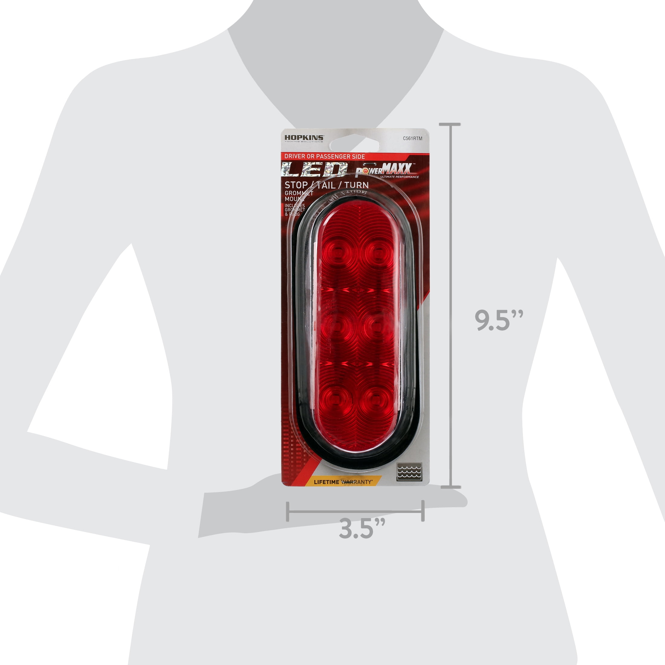 Hopkins Towing Solutions LED 6 in. Red Submersible Oval Stop