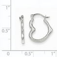 thumbnail image 2 of Beautiful 10K White Gold Hollow Heart Shaped Hoop Earrings, 2 of 2