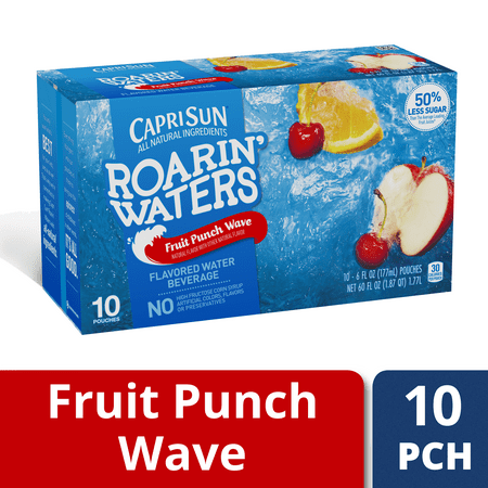 Capri Sun Roarin' Waters Fruit Punch, 10 - 6 fl oz Pouches