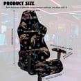thumbnail image 2 of SCRAWLGOD Sea Turtle Floral Print Black Set of 4 Gaming Chair Covers Slipcovers with Armrest Covers, Breathable Game Computer Office Desk Chair Cover Protector, 2 of 7