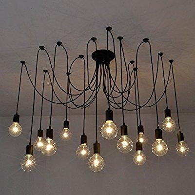 Fuloon Vintage Edison Multiple Ajule Diy Ceiling Spider Lamp Fuloon Vintage Edison Multiple Ajule Diy Ceiling Spider Lamp Light Pendant Lighting Chandelier Modern Chic