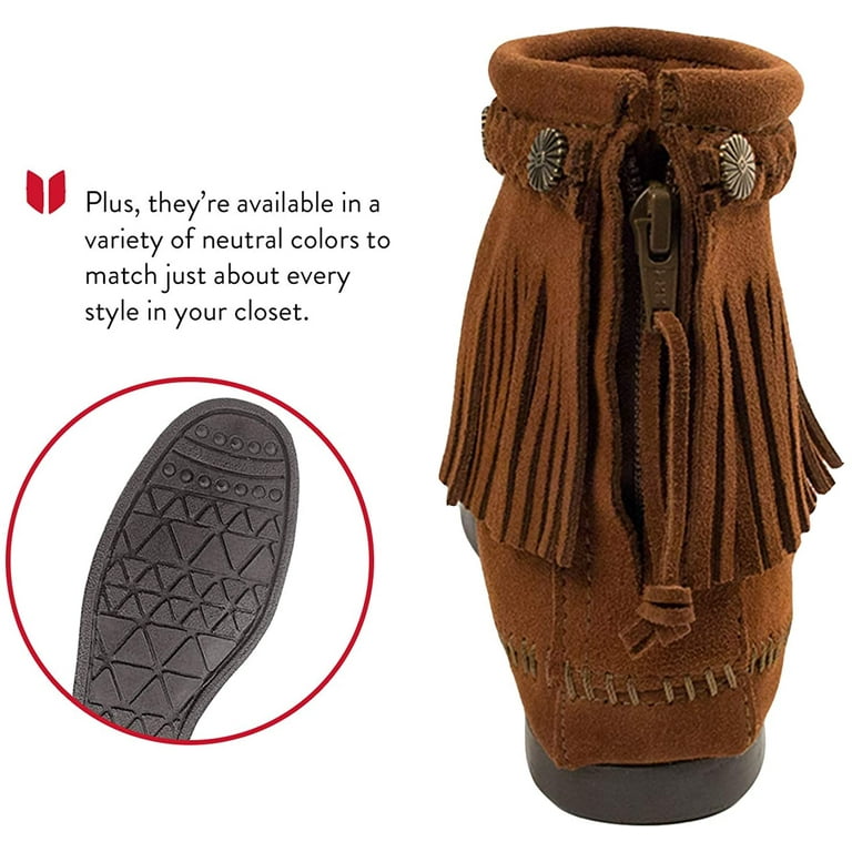 MINNETONKA HI TOP BACK ZIP Boots Brown - Walmart.com
