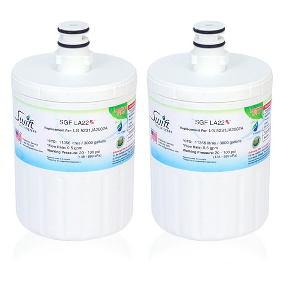 Swift Green Filters SGF-LA22 Rx Compatible Refrigerator Water Filter for LT500P, 5231JA2002A(2 Pack)