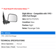 thumbnail image 2 of Right Mirror - Compatible with 1993 - 2005 Ford Ranger 1994 1995 1996 1997 1998 1999 2000 2001 2002 2003 2004, 2 of 2