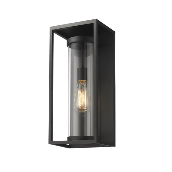 1 Light Outdoor Wall Mount In Industrial Style 8 Inches Wide By 18.25 Inches High-Black Finish Z-Lite 584M-Bk