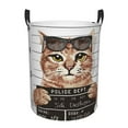 thumbnail image 2 of Uemuo Cat Holding Mugshot Sign Pattern Circular Laundry Hamper Basket with handles,Collapsible laundry basket,Large capacity laundry hamper,Laundry Organizer-, 2 of 8