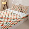 thumbnail image 3 of Erosebridal Colorful Geometric Plaid Zipper Twin Comforter Sets with Fitted Sheet and 2 Pillowcases,Multicolor Grid Zipper Bedding Set For Boys,Polkadot Reversible,4pcs, 3 of 7