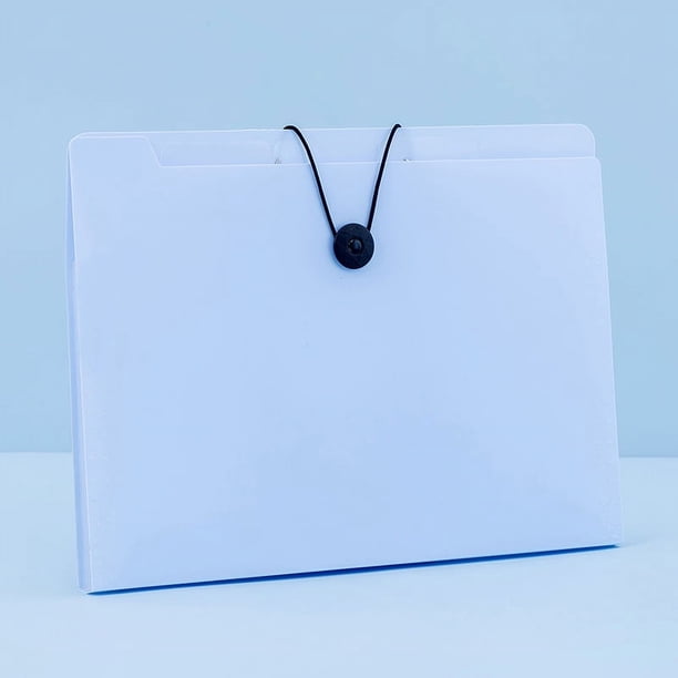 Nvzi Carpeta de archivos expandible de 5 bolsillos, 2 unidades, tamaño A4, organizador de documentos portátil, color azul