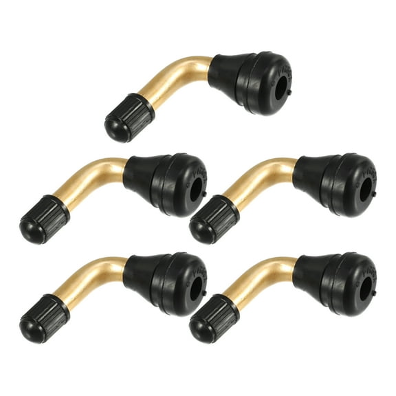 Unique Bargains 5 Pcs Car PVR60 Tubeless Tire Valve Stem Universal for Cars RV Bicycles Motorcycles Trailers Gold Tone