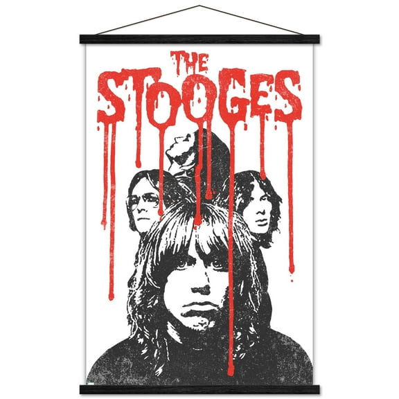The Stooges - Bleeding Logo Wall Poster with Wooden Magnetic Frame, 22.375" x 34"