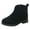 Black, variant on Little Kids/Big Kids Girls Ankle Boots Bow Side Zipper Low Heel Outdoor Warm Shoes