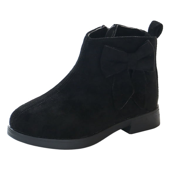 Ketyyh-chn99 Toddler Boys Girls Winter Snow Boots Girls Shoes Fashion Solid Color Short Boots Breathable Boots for 10.5 ,Black