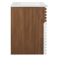 thumbnail image 5 of Wall Mount Sink Vanity Cabinet, White Walnut, Wood, Mid Century Hotel Bedroom Bathroom, Modern Contemporary HB33701, 5 of 9