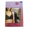 thumbnail image 4 of Carole Hochman Women's Wirefree Sealmless Comfort Bra, 2-Pack, Black/Taupe, Large, 4 of 5