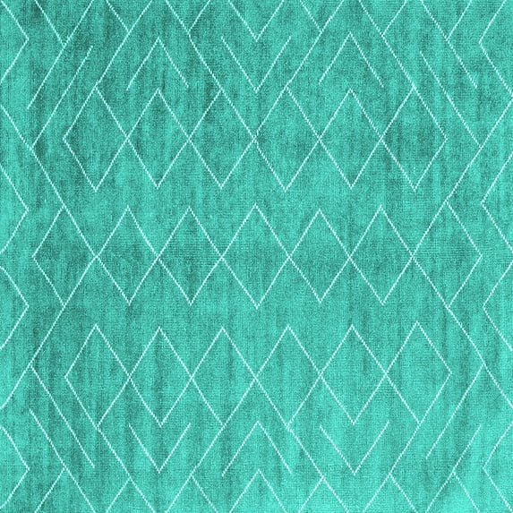 Ahgly Company Indoor Square Abstract Turquoise Blue Contemporary Area Rugs, 8' Square