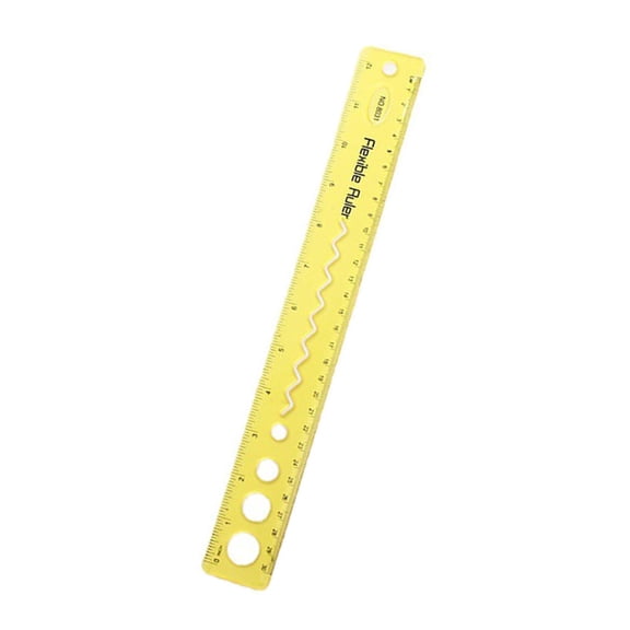 PPKVUFD 12 inches (30 cm) Flexible Ruler, Rubber Plastic Ruler, Bendable Rulers, Shatterproof Straight Edge Ruler Soft Ruler for Home, & Office – (1 Pack, Yellow)