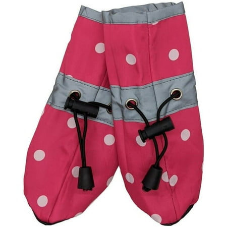 Fashion Pet Polka Dog Dog Rainboots Pink [Dog  Apparel Boots & Shoes] Small