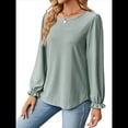 thumbnail image 1 of Camisas de Larga Abullonada para Mujer, Blusas Casuales, Blusas Elegantes, Túnicas, Moda de Otoño 2025, Conjuntos Holgados de Moda Verde Oscuro M, 1 of 10