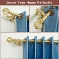 thumbnail image 3 of Double Curtain Rods for Window 72-144", Decorative Double Curtain Rods with Round Cage & Barrel Finials, 1-Inch Front and 5/8 Inch Back Double Drapery Rod, Adjustable Double Rod Curtain Rod Brass, 3 of 14