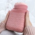 thumbnail image 4 of Bolsa de botella de agua caliente de silicona calentada por microondas con funda de punto, terapias frías y calientes para el dolor de espalda, regalo para novia, madre, padre, día de San Valentín (r, 4 of 4