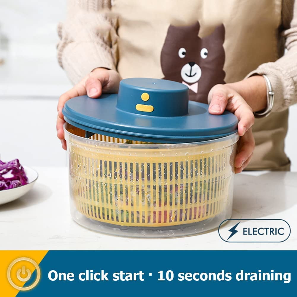 Boajf Electric Salad Spinner 3L, USB Chargeble, Vegetable Washer with