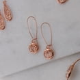 thumbnail image 3 of Humble Chic Rose Gold Druzy Threaders - Boho Glitter Long Drop Earrings for Women, 3 of 9