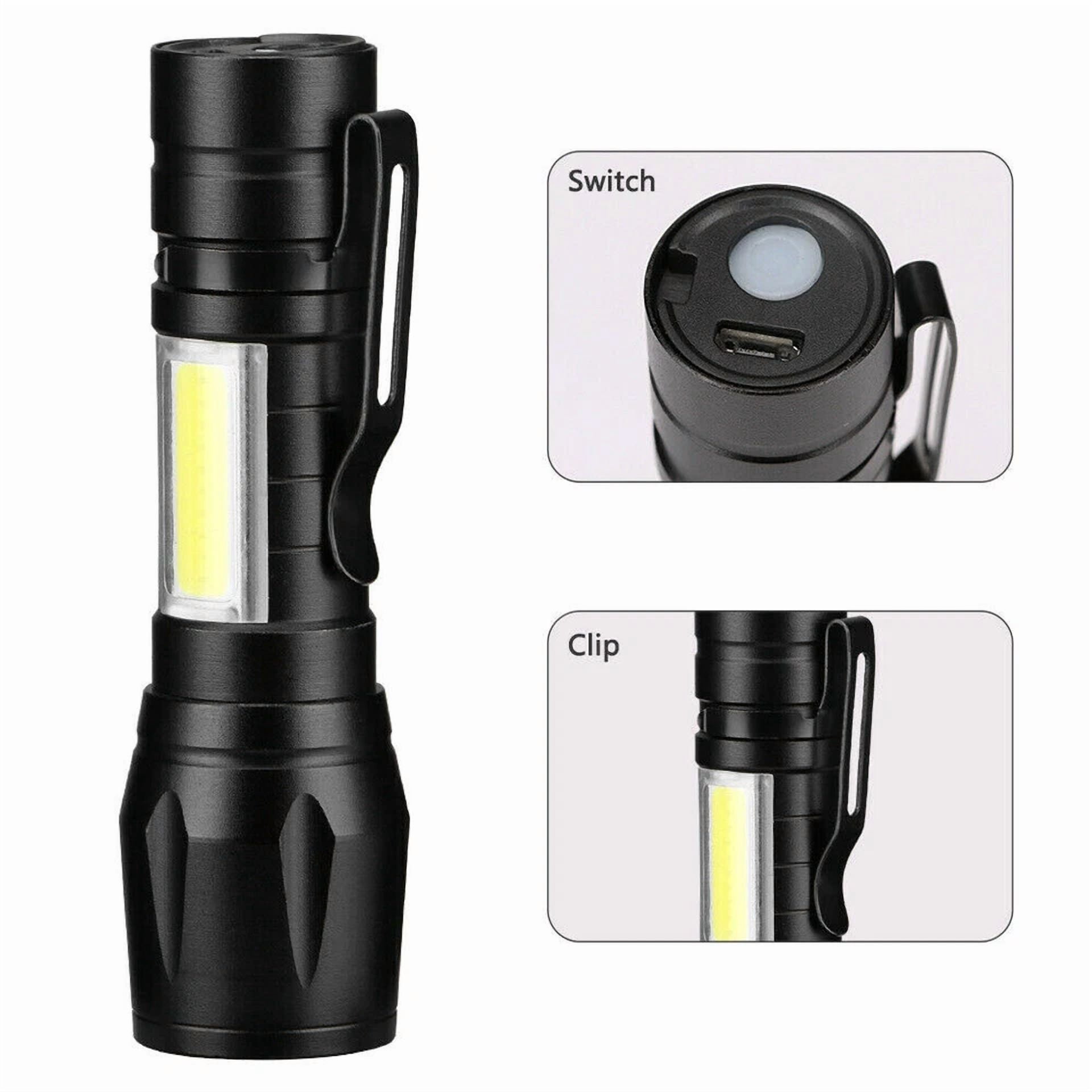 PRIME- Tactical Led Flashlight Usb Rechargeable 3Modes Light Zoomable Lamp Torch Us
