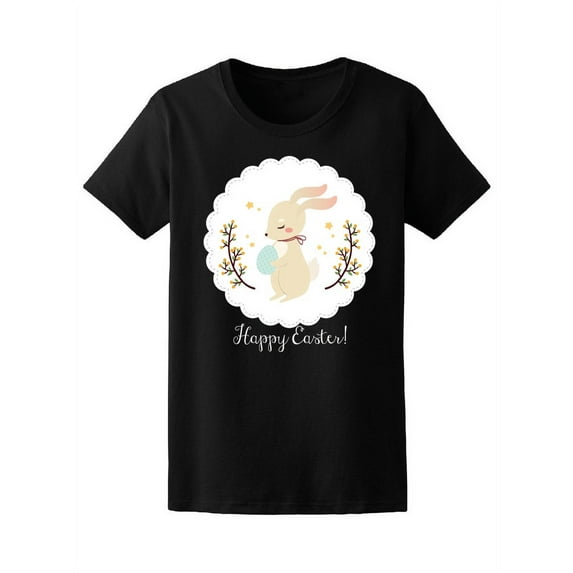 Happy Easter Cute Baby Bunny T-Shirt Women -Image by Shutterstock, Female Large