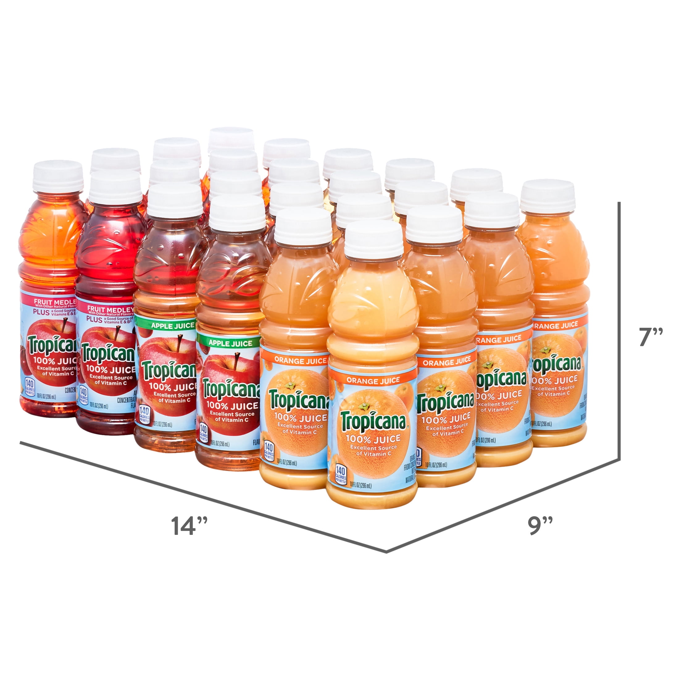  Tropicana 100% Juice, 3 flavor, 10 fl oz (Pack of 24