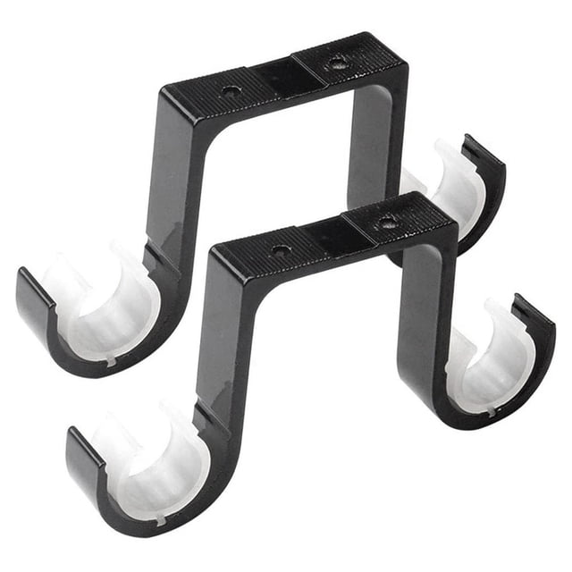 Soportes de Barra Cortina Doble 2 Piezas el Soporte Techo Admite AleacióN Aluminio Negro