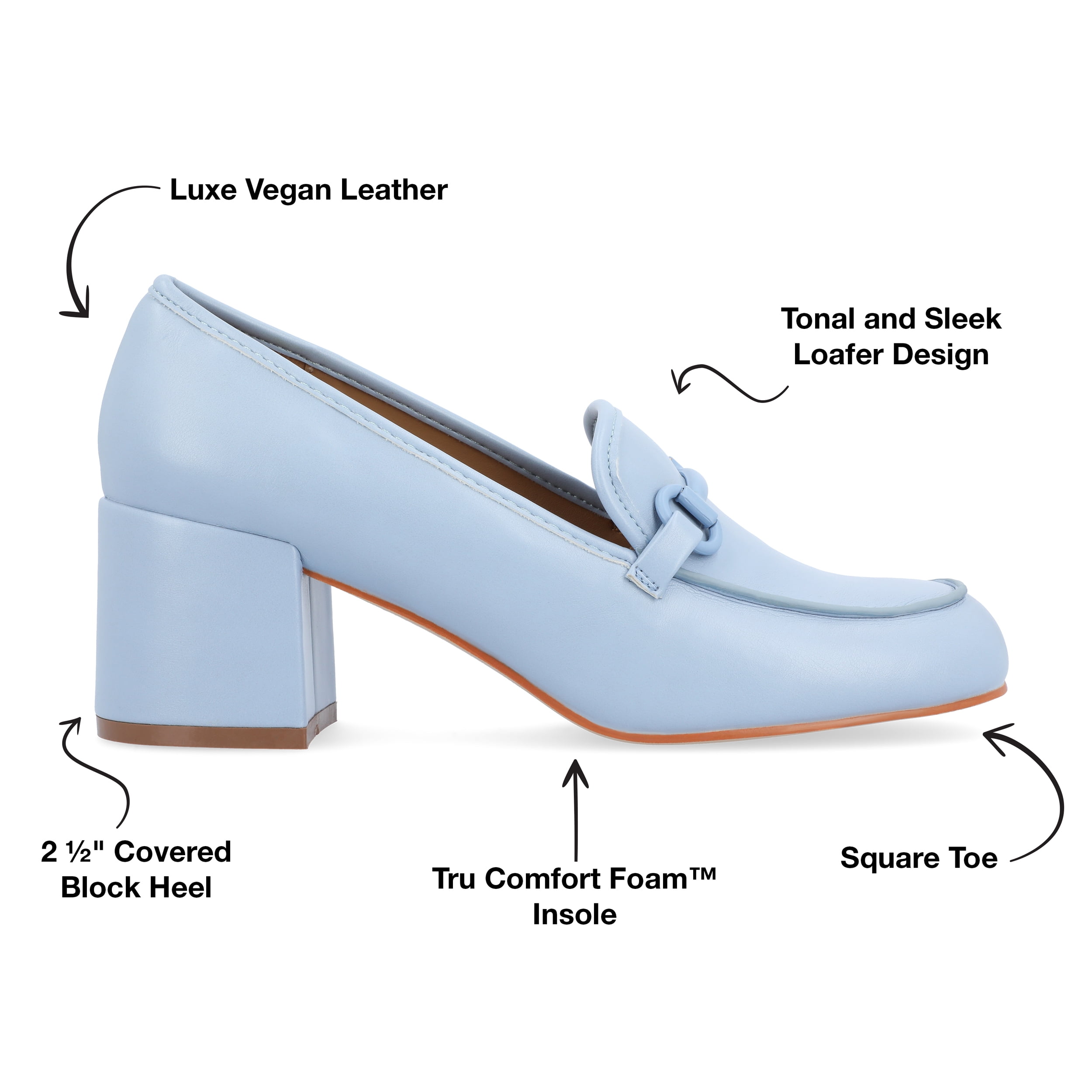 Journee Womens Nysaa Low Heel Square Toe Pumps