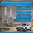 thumbnail image 5 of 2-Pack Aftermarket Uncut Ignition Key Replacements with Transponder Chip -, 5 of 5