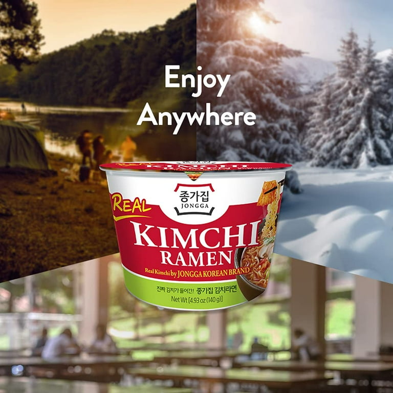 Jongga Korean Kimchi Ramen Bowl with Real Kimchi, Pack of 6, 4.93 Jongga Korean Kimchi Ramen Bowl with Real Kimchi, Pack of 6, 4.93