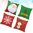 thumbnail image 2 of 4 Pcs Christmas Patterns Throw Pillow Covers Decorative Polyester Cushion Cases Pillow Protector for Home Sofa Bed Chair 18x18 Inch, 2 of 9