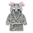 thumbnail image 1 of TIEVOSA Serviette à Capuche Visage Animal et Peignoir en Peluche Éléphant Joli, 1 of 3