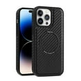 thumbnail image 6 of For Apple iPhone 15 (6.1") Magnetic Designed Carbon Fiber Compatible with Magsafe Support Wireless Charging Phone Case Cover by Xpression - Black, 6 of 7