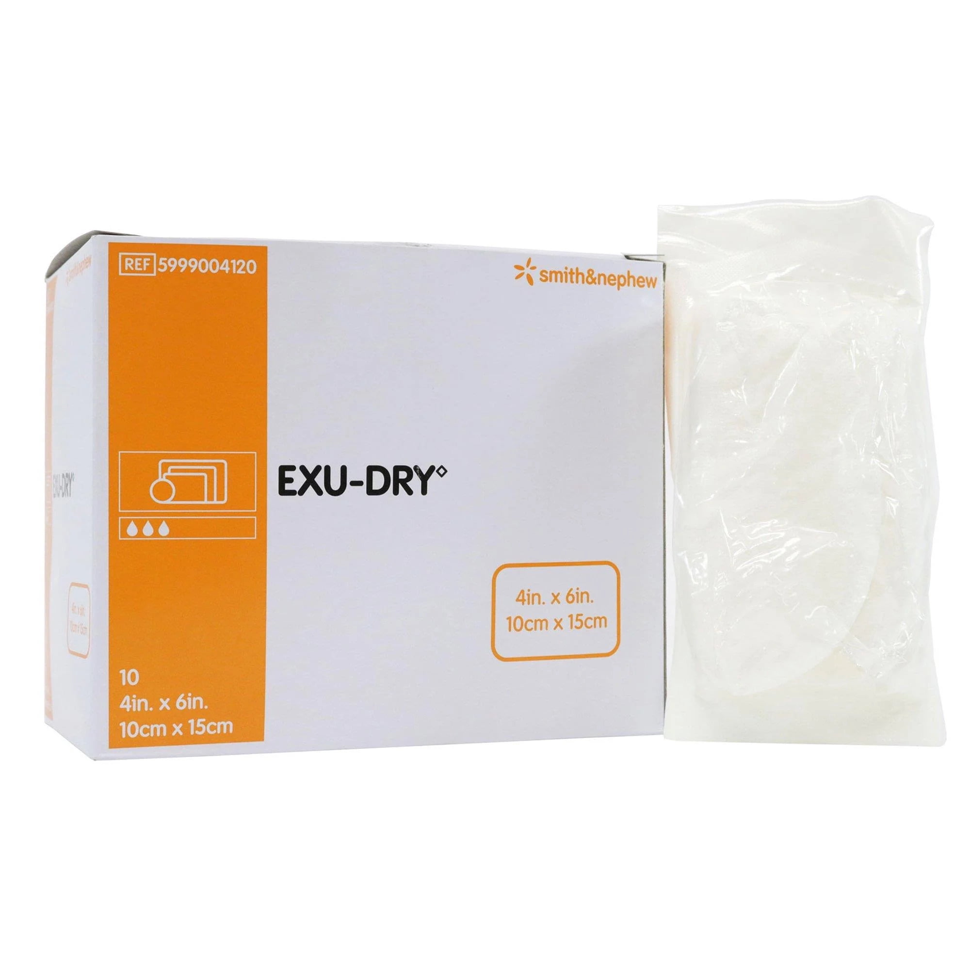 Exu Dry Wound Dressing 4" X 6" Full Absorbency-Box of 10