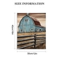 thumbnail image 3 of Shiartex Farmhouse Canvas Wall Art Framed Landscape Painting Teal Old Barn Rustic Country Farm Decor Picture for Bedroom Living Room Ready to Hang 12x16 in, 3 of 5