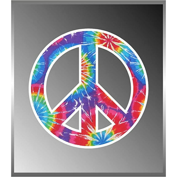 Peace Sign Tie Dye Design Vinyl Decal Bumper Sticker 5" X 5"