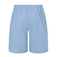 thumbnail image 3 of Caqnni Mens Casual 9 Inch Shorts Summer Beach Linen Shorts Lightweight Drawstring Elastic Waist Shorts with Pockets Leisure Sports Gym Basketball Casual Shortsll Shorts (3XL,Blue), 3 of 3