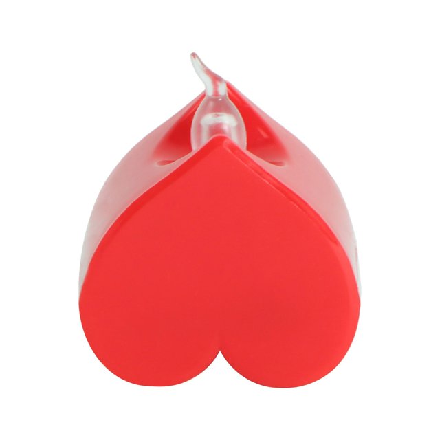 Bougies DEL Rouges, Bougies Chauffe-Plat Sans Flamme en Forme de Cœur pour Décor Romantique de Table Intérieur et Extérieur