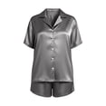 thumbnail image 6 of Wlynlyn Satin Pajamas for Women Short Sleeve Button down Shirts 2 Piece Pjs Shorts Set Sleepwear Soft Lopungewear(Gray,Medium), 6 of 6