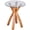 NATURE OAK, variant on Aria Home Modern Round Glass End Table with Wood Criss Cross Legs, Black