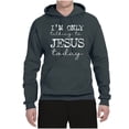 thumbnail image 2 of Wild Bobby, I'm Only Talking to Jesus Today Inspirational/Christian Unisex Graphic Hoodie Sweatshirt, Charcoal, Medium, 2 of 6