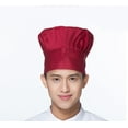 thumbnail image 1 of Chef Hat Adult Adjustable Elastic Baker Kitchen Cooking Chef Cap(Dark Red), 1 of 5