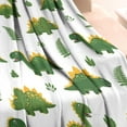 thumbnail image 3 of Green Dinosaurs Classic Ferns Blanket,Comfortable Soft Flannel Throw Blanket,All Season,Warm Lightweight Blankets for Sofa Bed Couch Living Room Chair,30"x40", 3 of 4