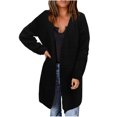 thumbnail image 1 of Cárdigan de moda para mujer, informal, cómodo, liso, de manga larga, blusa, camiseta, cárdigan con botones, tops de poliéster para mujer, 1 of 4